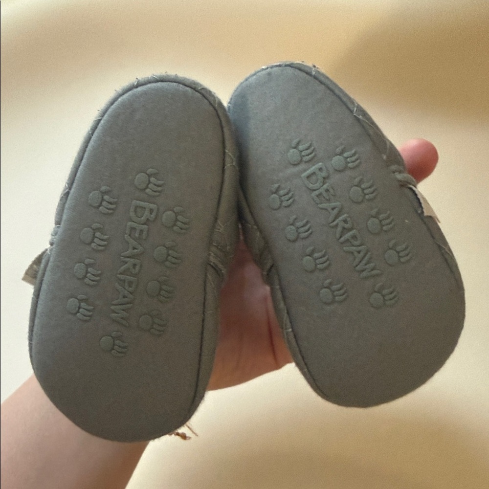 BearPaw Quilted Baby Shoes in Green - Picture 4 of 4